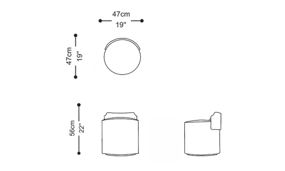 Image of the main dimensions of the product